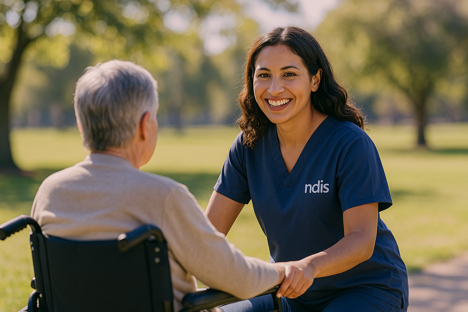 NDIS support worker providing compassionate care to participant